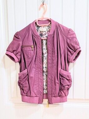 EUC KOR@KOR Italy Soft Purple Genuine Leather Short Sleeve XS